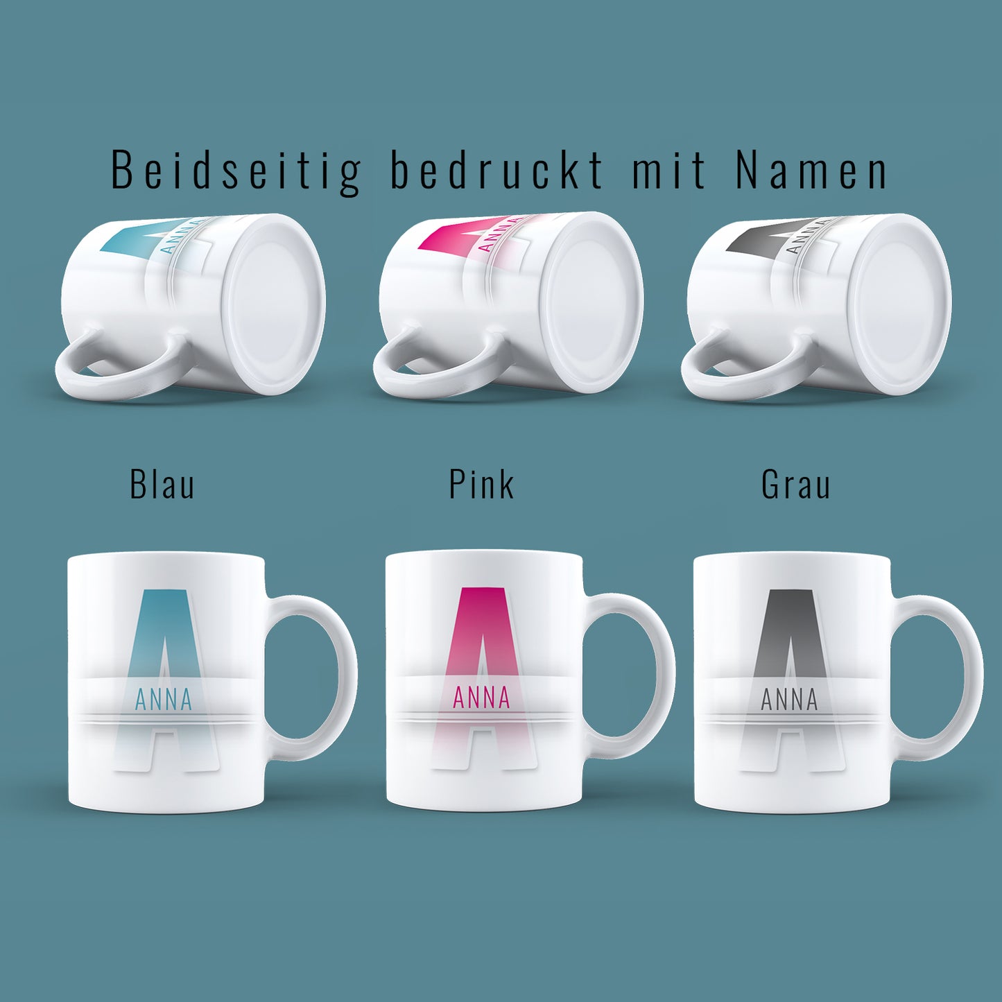 Buchstabe und Name Farbverlauf Design - Namenstasse - Fulima