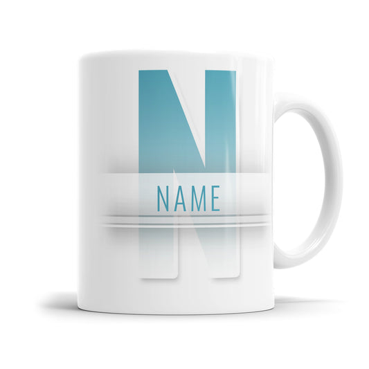 Buchstabe und Name Farbverlauf Design - Namenstasse Blau - Fulima