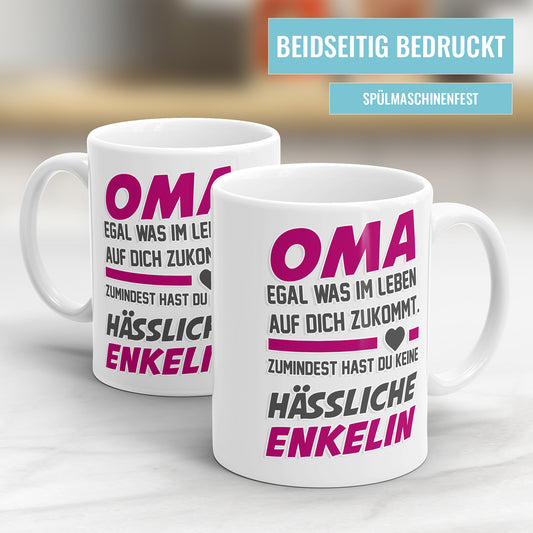 Oma egal was auf dich zukommt keine hässliche Enkelin - Oma Tasse - Fulima
