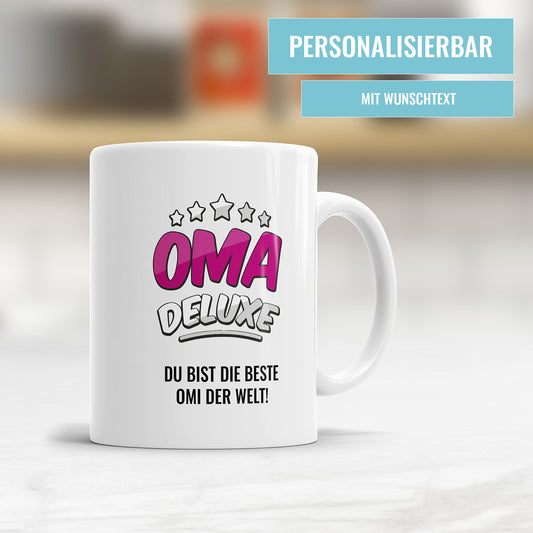 Oma Deluxe 5 Sterne mit Wunschtext - Oma Tasse - Fulima