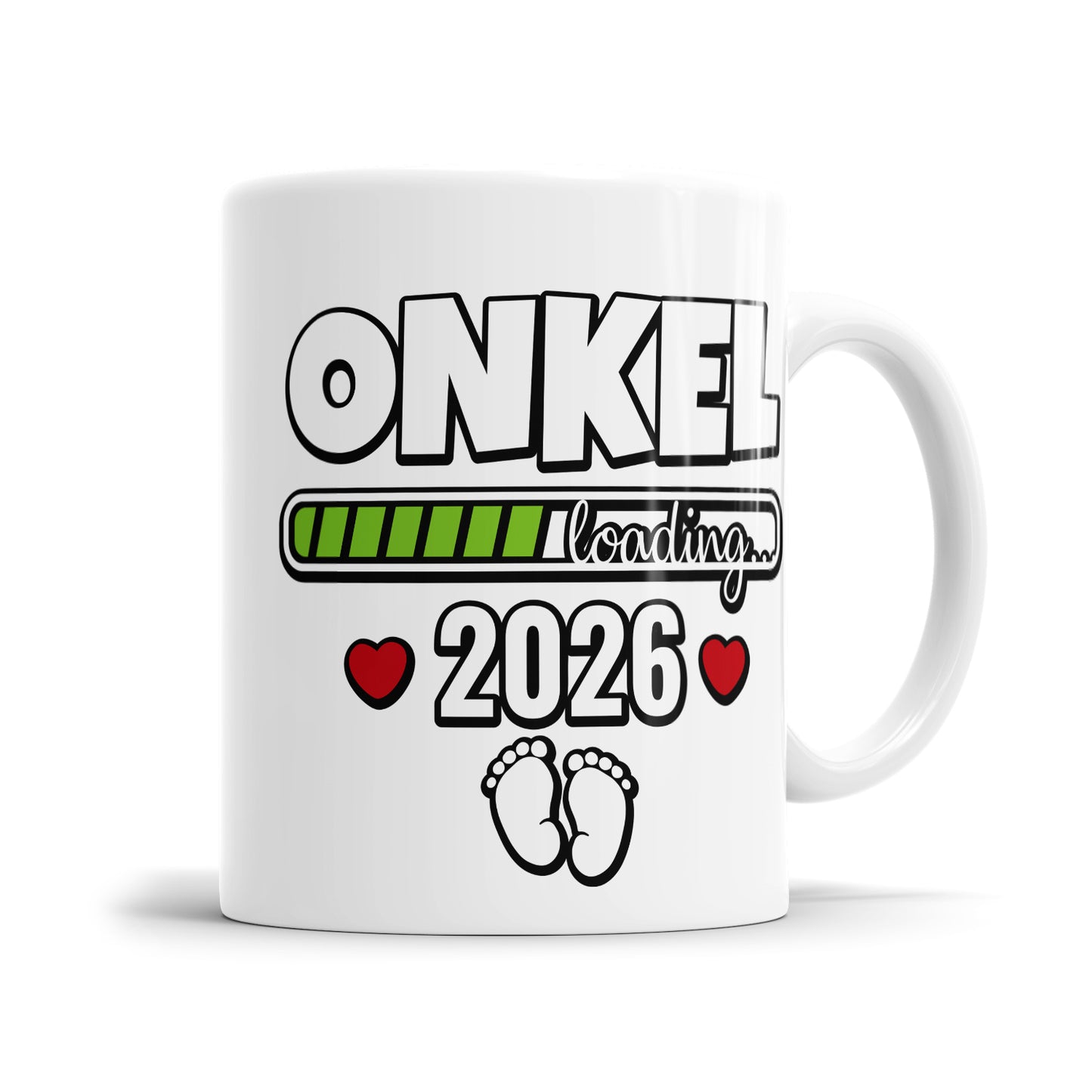 Tasse für werdenden Onkel - Onkel Loading 2026 - Ladebalken und Babyfüße Design - Fulima