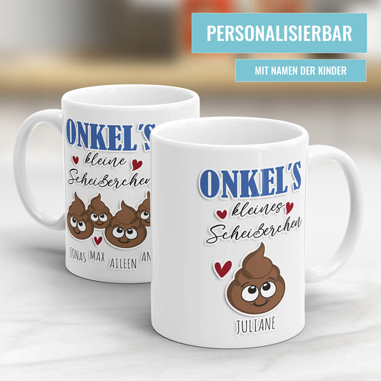 Onkels Kleine Scheisserchen Tasse - 1-4 Kinder Namen - Personalisiert - Fulima