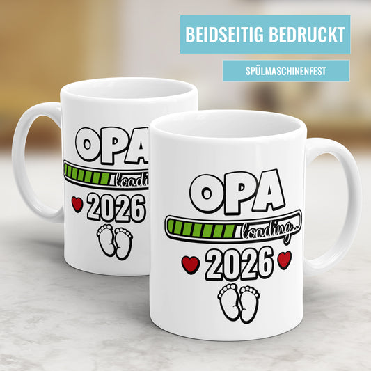 Tasse für werdenden Opa - Opa Loading 2026 - Ladebalken & Babyfüße - Geschenkidee - Fulima