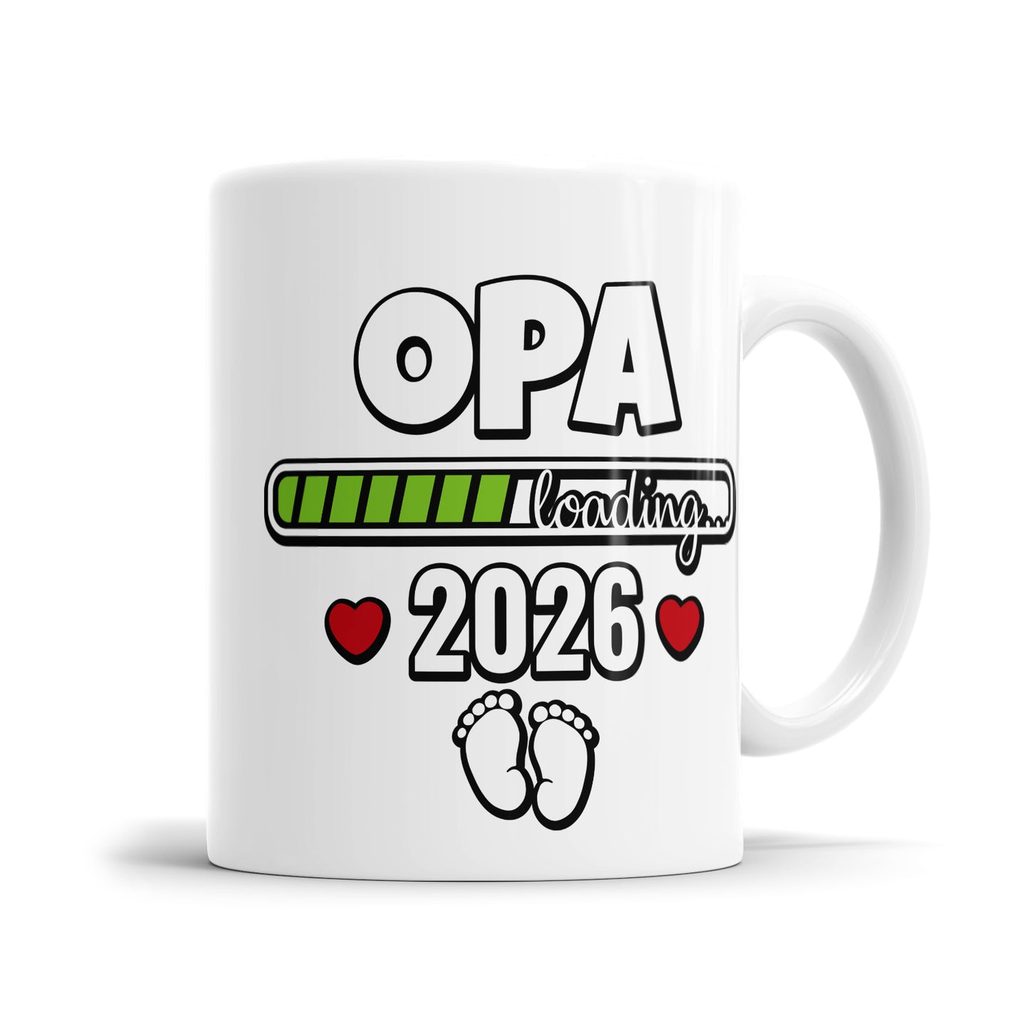 Tasse für werdenden Opa - Opa Loading 2026 - Ladebalken & Babyfüße - Geschenkidee