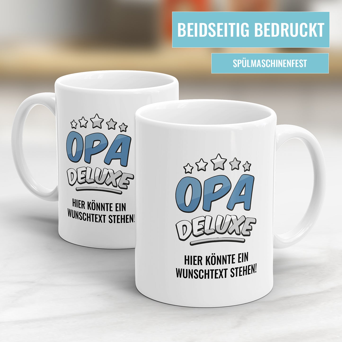 Opa Deluxe 5 Sterne mit Wunschtext - Opa Tasse - Fulima