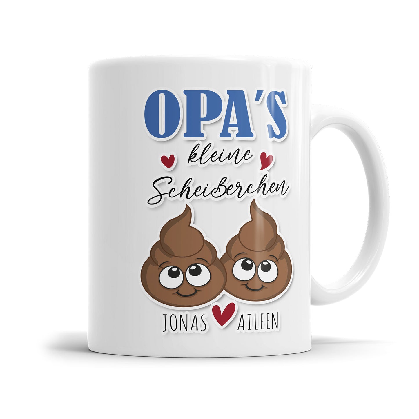 Opas kleine Scheißerchen 1-4 Kinder Tasse - Personalisierte Opa Tasse 2 Kinder - Fulima