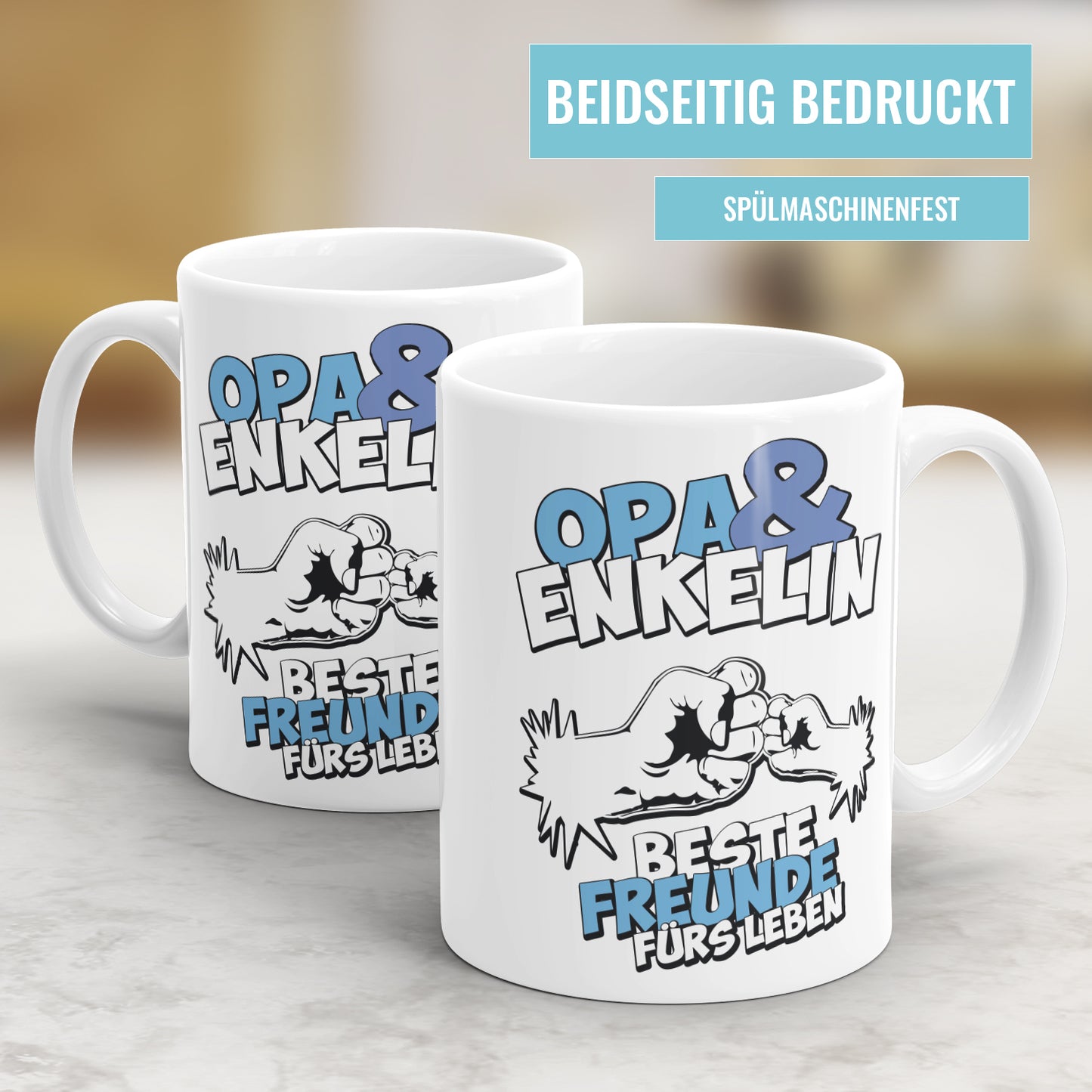 Opa und Enkelin beste Freunde fürs Leben Bester Opa Tasse - Fulima