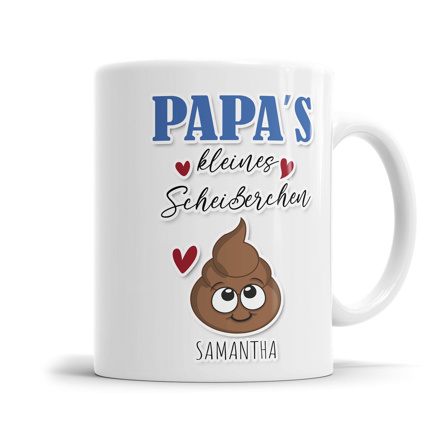 Papas kleine Scheißerchen 1-4 Kinder Tasse personalisiert mit Namen der Kinder 1 Kind - Fulima
