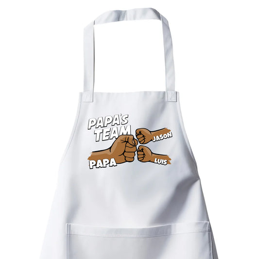 Grillschürze Papa - Papas Crew Faust von 1 bis 4 Kinder - Geschenkidee - Fulima