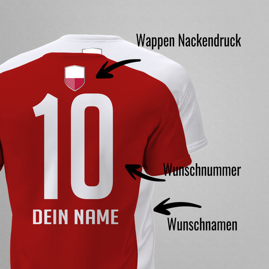 Polen Shirt mit Wappen und individueller Nummer & Name - FULiMA®