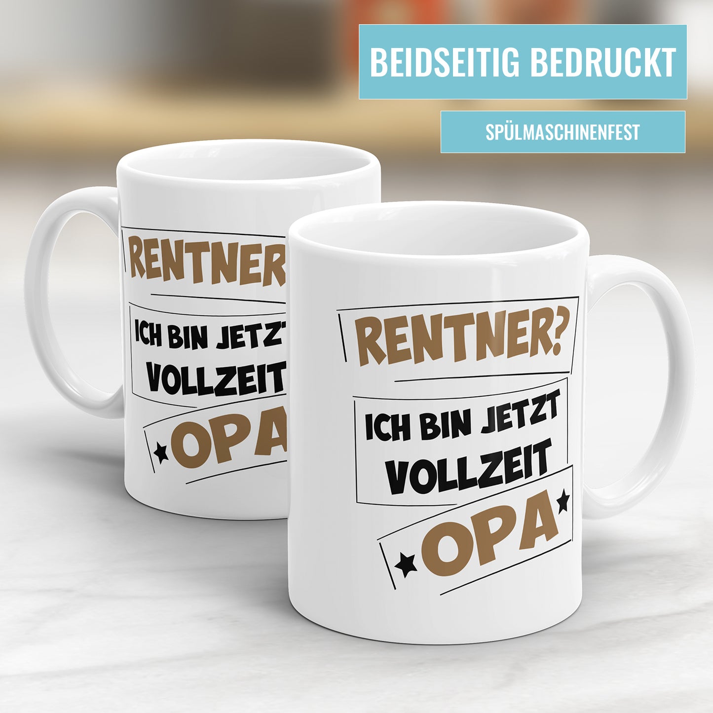 Rentner Tasse - Ich bin jetzt Vollzeit Opa - Ruhestand Geschenk - Fulima