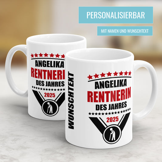 Rentnerin des Jahres 2025 personalisierte Rente Tasse - Fulima
