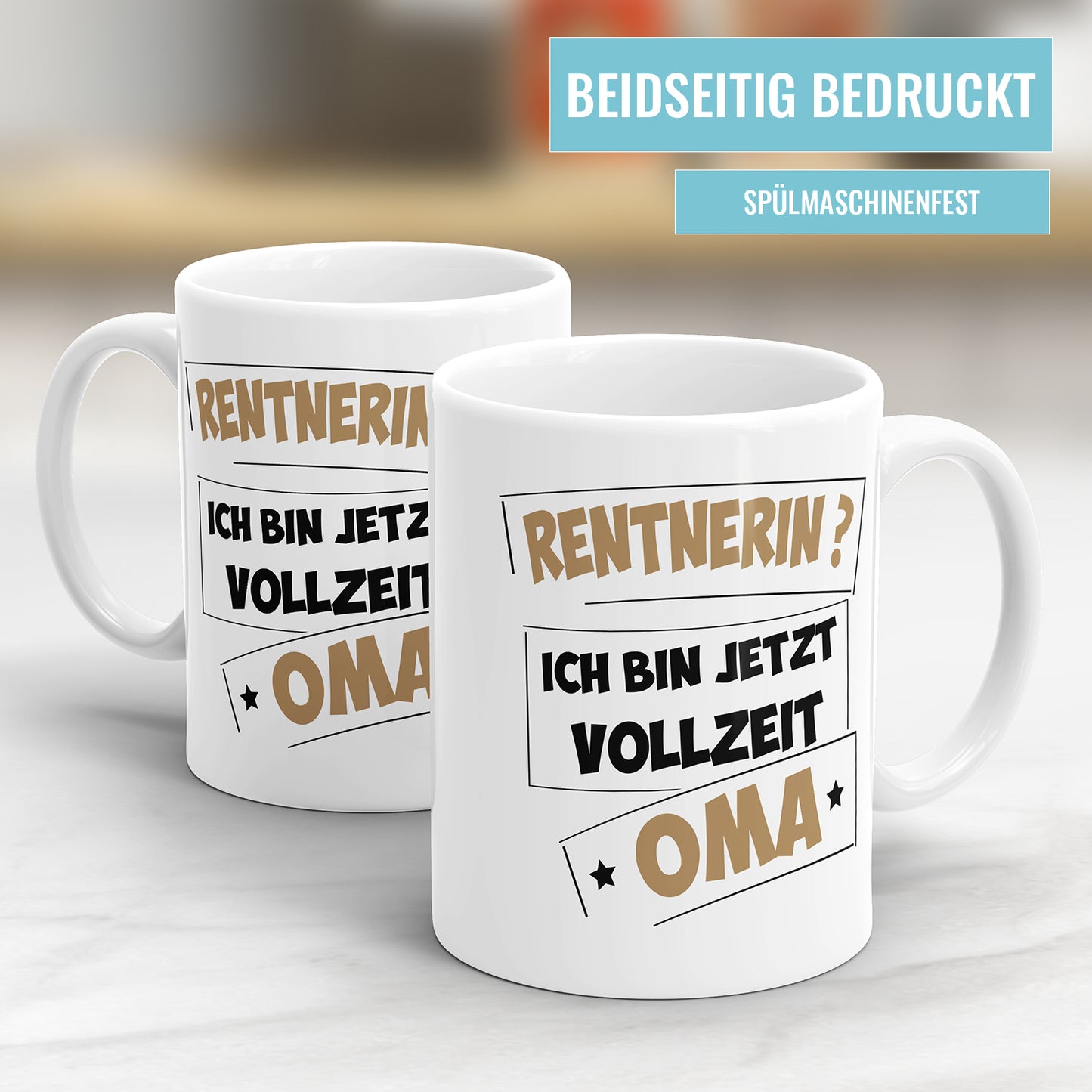 Tasse zur Rente - "Ich bin jetzt Vollzeit Oma" - Geschenkidee für Rentnerinnen - Fulima