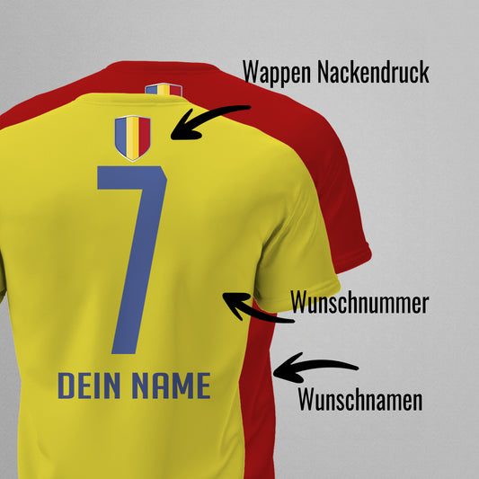 Rumänien Shirt mit Wappen und individueller Nummer & Name - FULiMA®