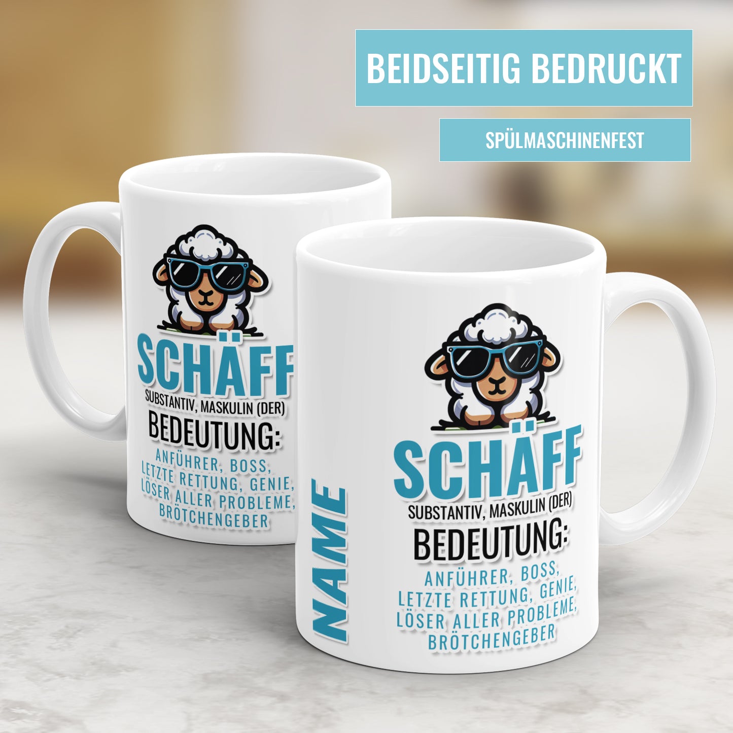 Schäff Substantiv Maskulin Bedeutung Personalisiert mit Namen - Chef Tasse - Fulima