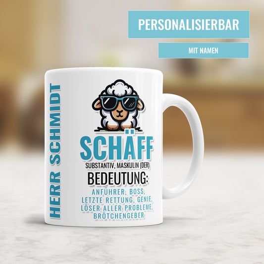 Schäff Substantiv Maskulin Bedeutung Personalisiert mit Namen - Chef Tasse - Fulima
