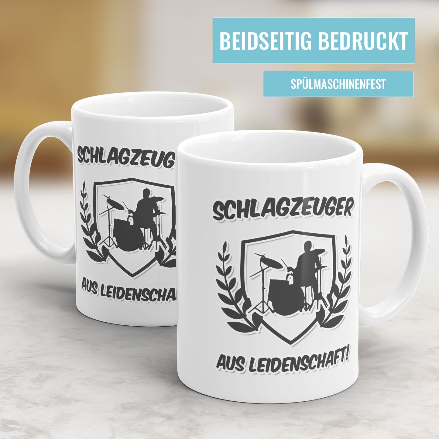 Schlagzeuger aus Leidenschaft Tasse Geschenkidee für Drummer - Fulima