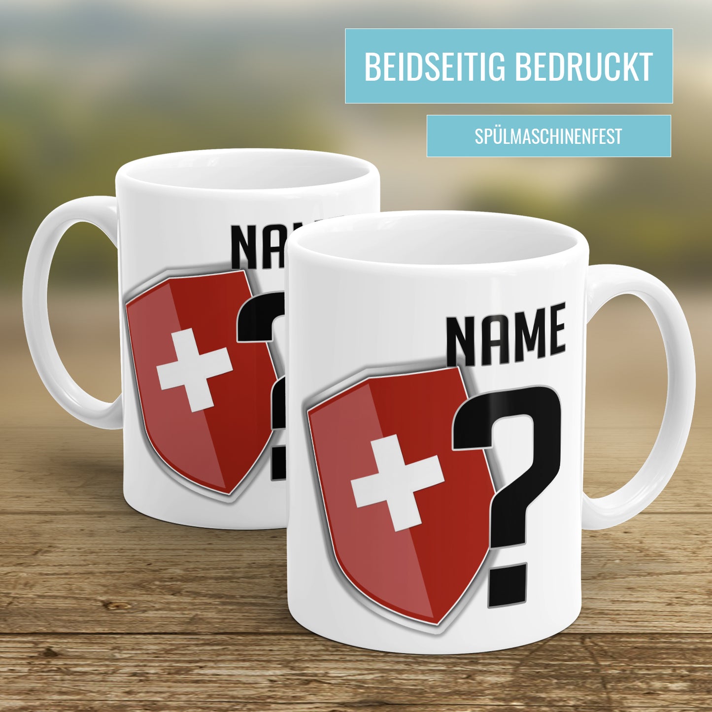 Schweiz Fan Tasse - Personalisiert mit Namen und Nummer - Fulima