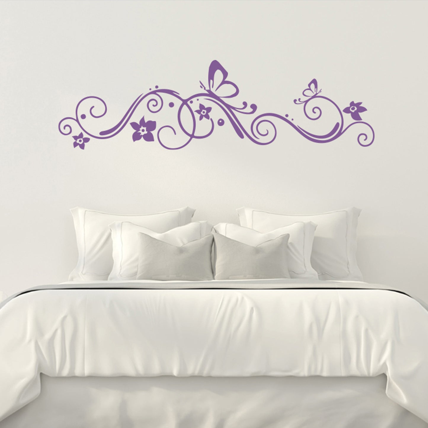 Blumenranke mit Schmetterlingen Wandtattoo - Fulima