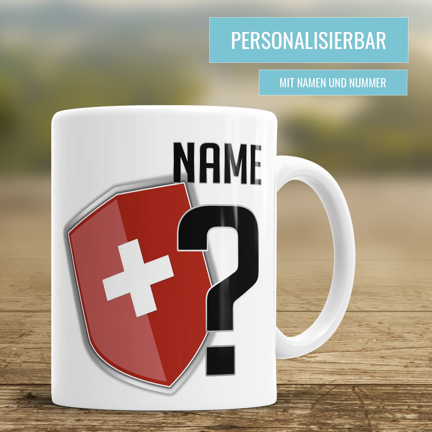 Schweiz Fan Tasse - Personalisiert mit Namen und Nummer - Fulima