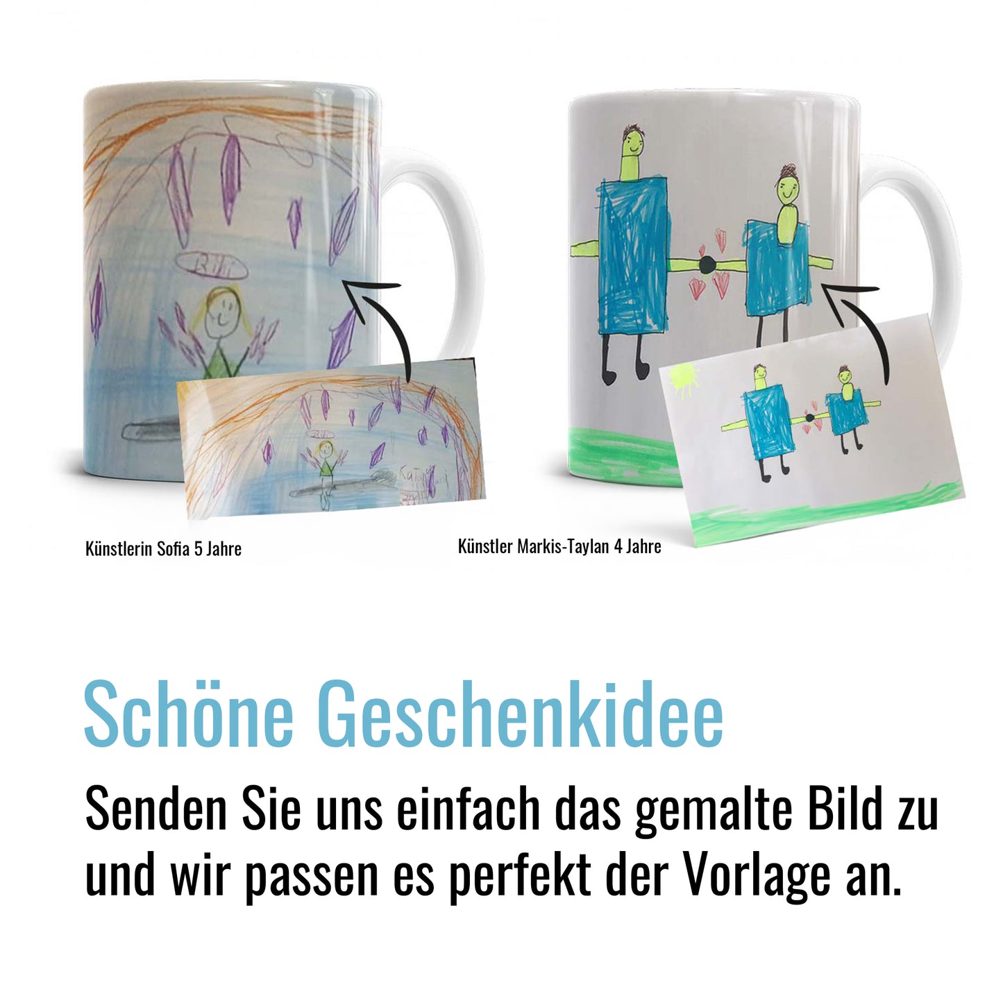 Kinderzeichnung vom Kind - Personalisierte - Fototasse - Fulima