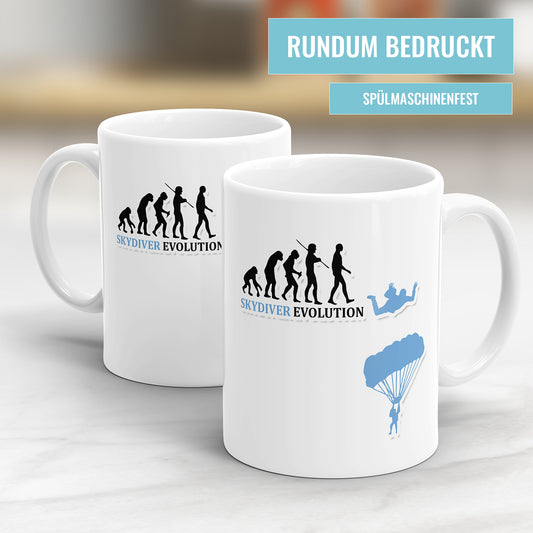 Skydiver Evolution Tasse - Geschenkidee für Fallschirmspringer - Fulima