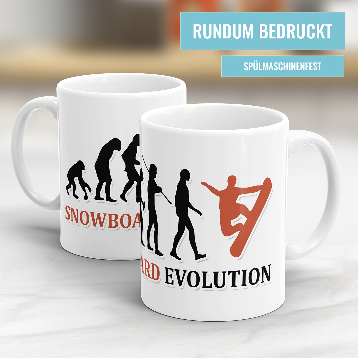 Snowboard Evolution Tasse - Geschenkidee für Snowboarder - Fulima