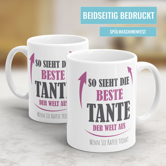 So sieht die beste Tante der Welt aus Kaffee trinkt - Beste Tante Tasse - Fulima