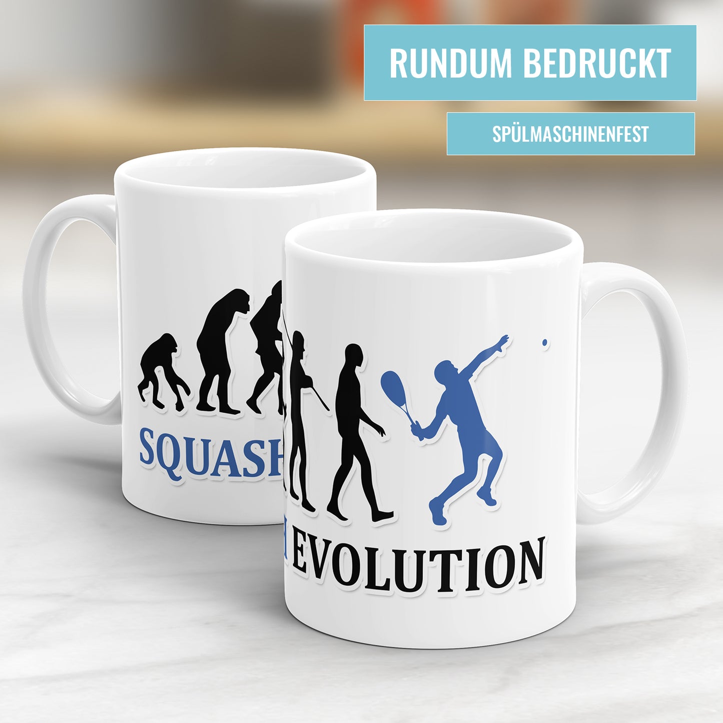 Squash Evolution Tasse - Geschenkidee für Squashspieler - Fulima