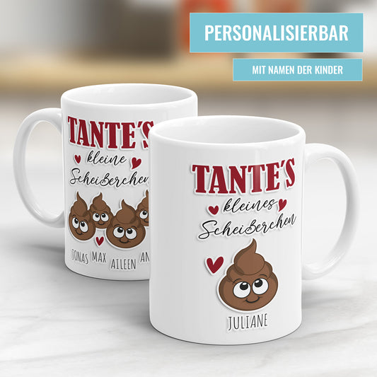 Tantes kleine Scheißerchen 1-4 Kinder Tasse - Personalisierte Tante Tasse - Fulima