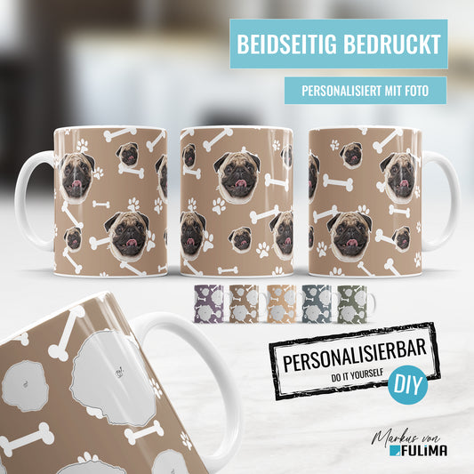 Hundeliebhaber Tasse - Personalisierte Hundetasse mit Foto Stickerbomb - Fulima