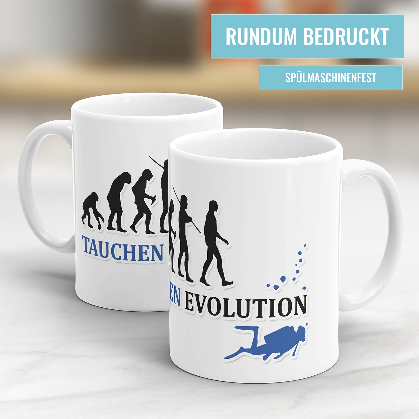 Tauchen Evolution Tasse - Geschenkidee für Taucher - Fulima