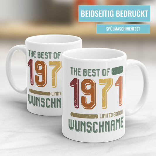 Geburtstag Tasse The best of 1971 personalisiert mit Name Vintage Tasse - Fulima