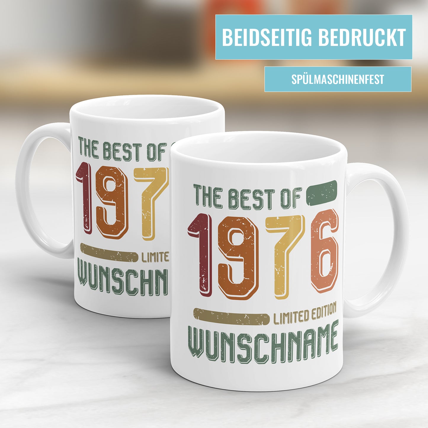 Geburtstag Tasse The best of 1976 personalisiert mit Name Vintage Tasse - Fulima
