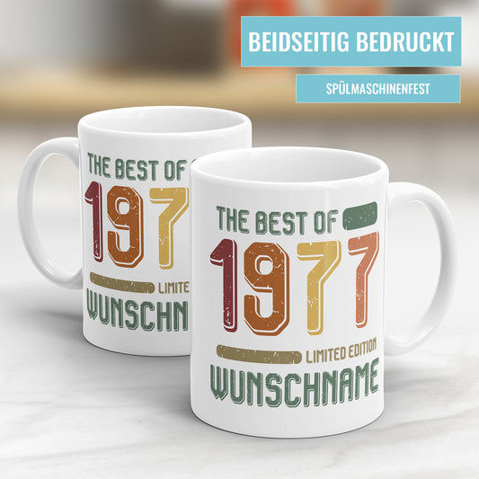 Geburtstag Tasse The best of 1977 personalisiert mit Name Vintage Tasse - Fulima