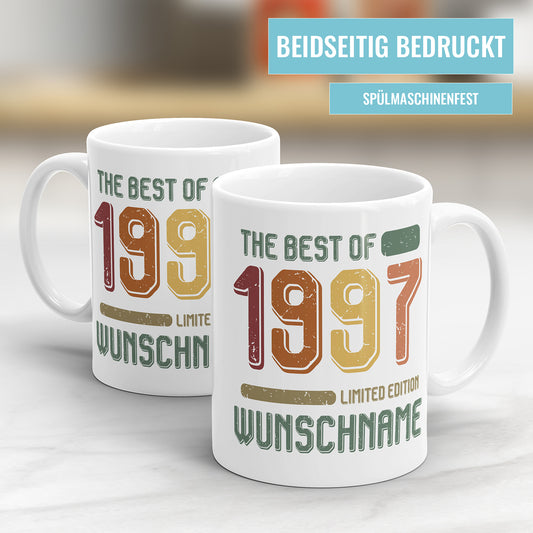 Geburtstag Tasse The best of 1997 personalisiert mit Name Vintage Tasse - Fulima