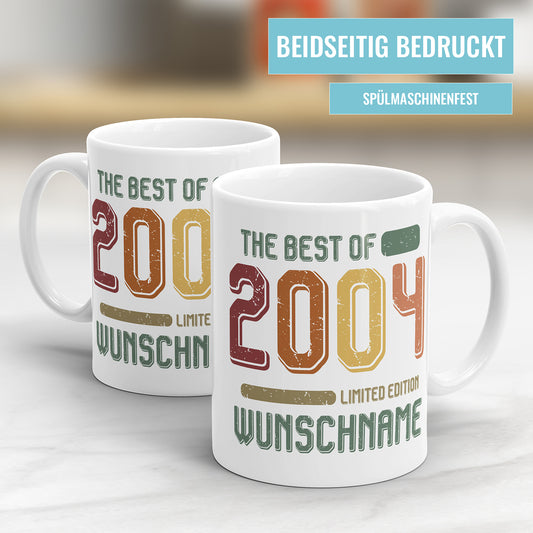 Geburtstag Tasse The best of 2004 personalisiert mit Name Vintage Tasse - Fulima
