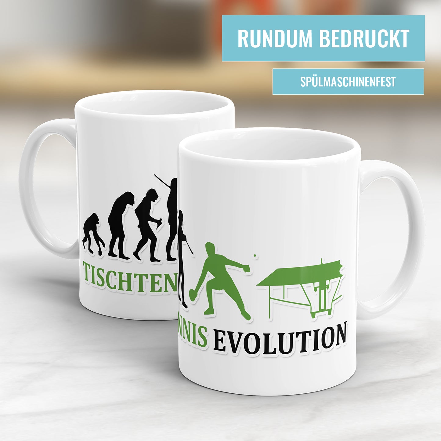 Tischtennis Evolution Tasse - Geschenkidee für Tischtennisspieler - Fulima