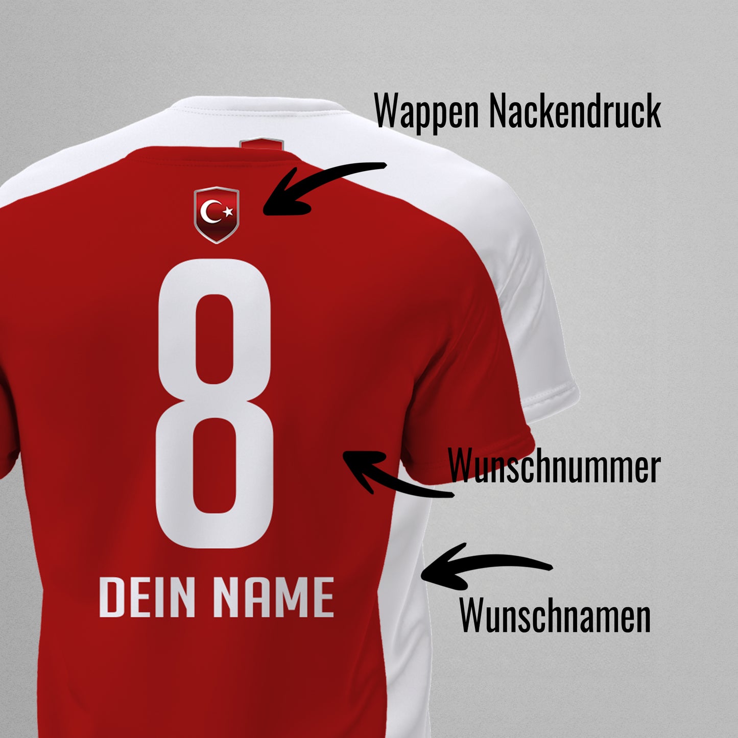 Türkei Shirt mit Wappen und individueller Nummer & Name - FULiMA®