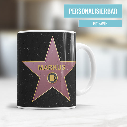Walk of Fame Stern personalisierbar mit Namen Tasse - Fulima