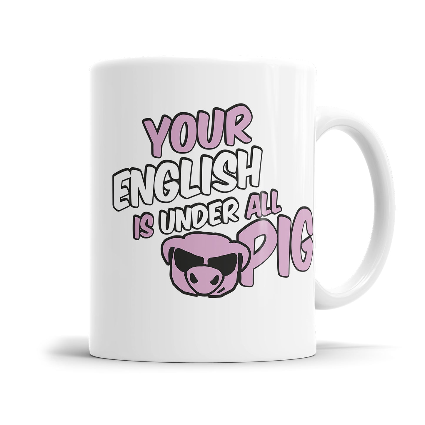 Lustige Denglish Tasse - "Your English is under all Pig" - Geschenkidee - Fulima