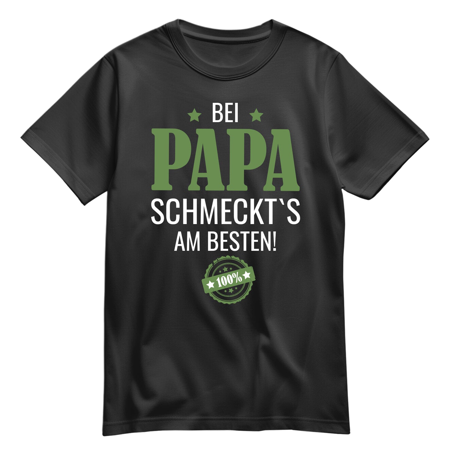 Papa Shirt - Bei Papa schmeckts am besten - Papa Geschenk Schwarz - FULiMA®