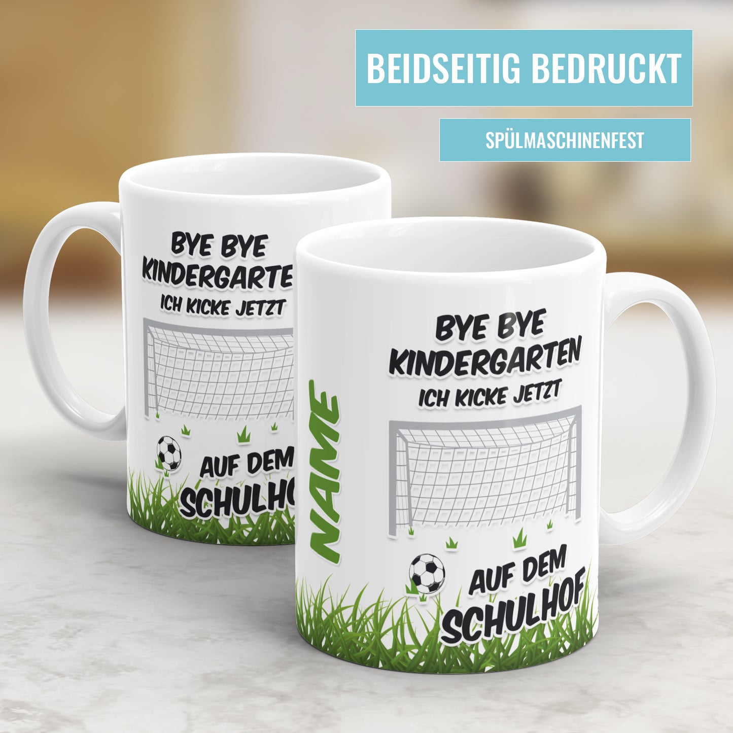 bye bye Kindergarten ich kicke jetzt auf den Schulhof - Kindertasse - Fulima