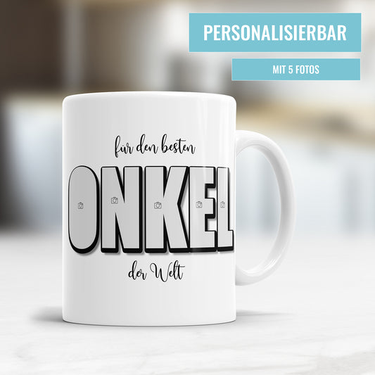 Personalisierte Fototasse – Für den besten Onkel der Welt – 5 Fotos - Fulima
