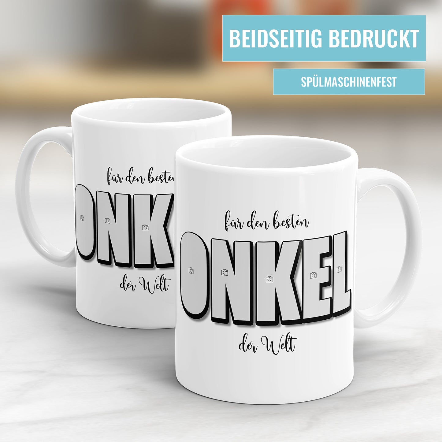 Personalisierte Fototasse – Für den besten Onkel der Welt – 5 Fotos - Fulima