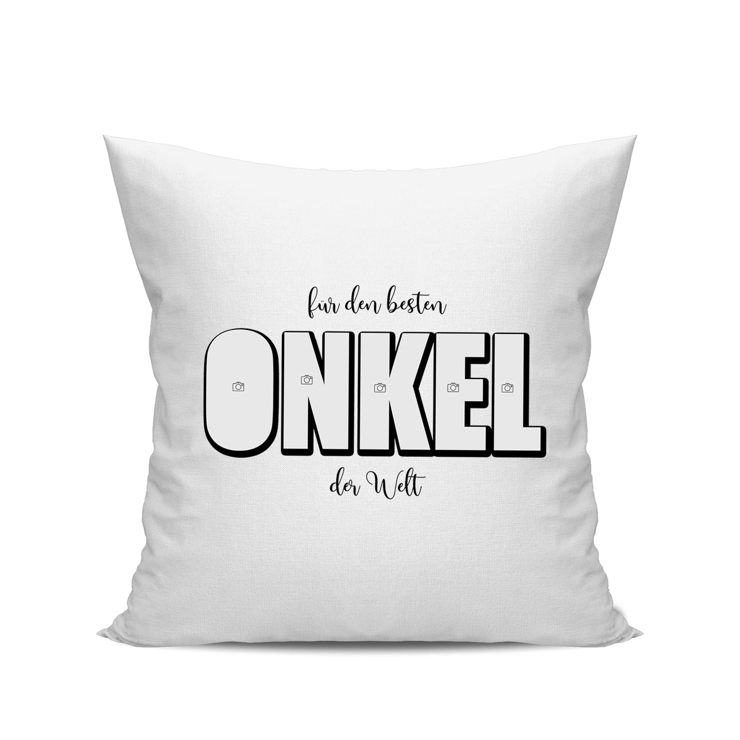 Personalisiertes Fotokissen – Für den besten Onkel der Welt – 5 Fotos Weiß - Fulima