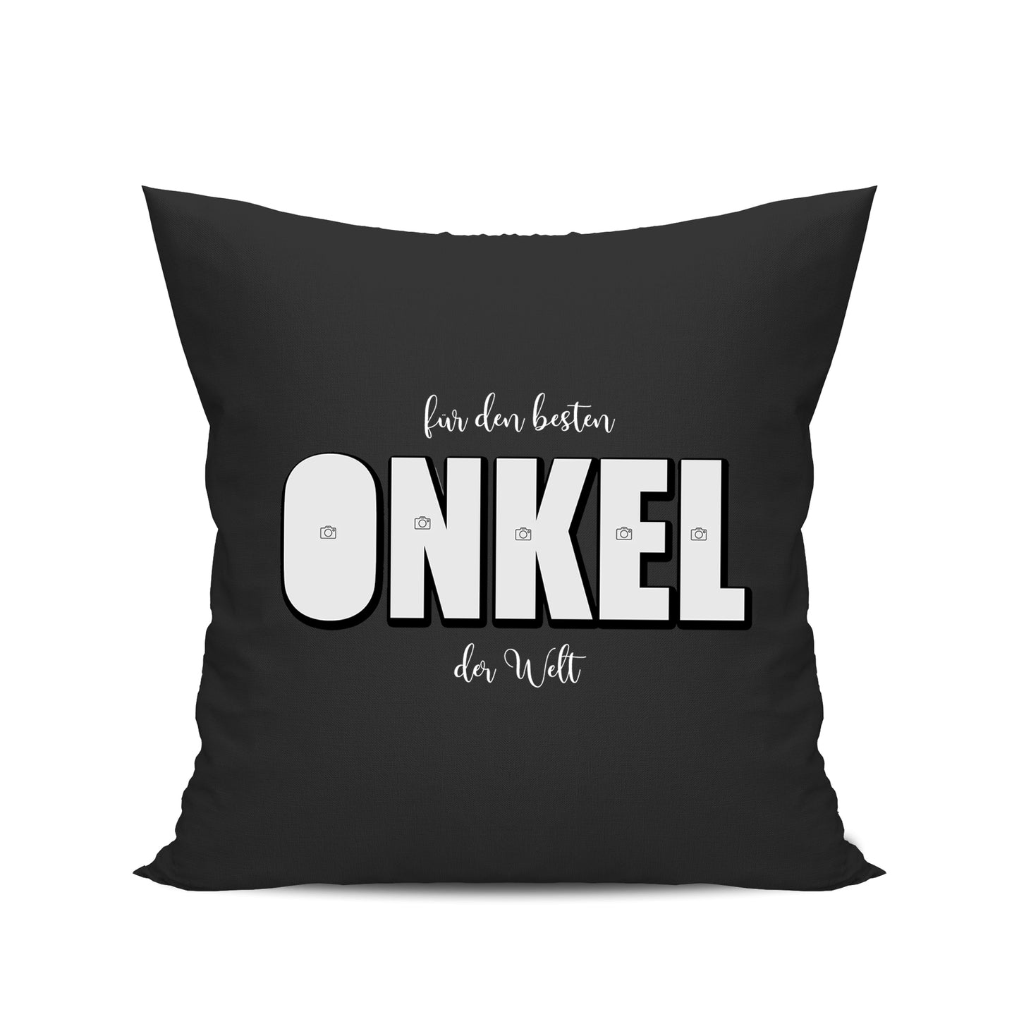 Personalisiertes Fotokissen – Für den besten Onkel der Welt – 5 Fotos Schwarz - Fulima