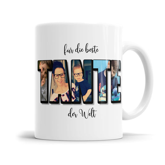 Personalisierte Foto-Tasse – Beste Tante der Welt – Geschenkidee - Fulima