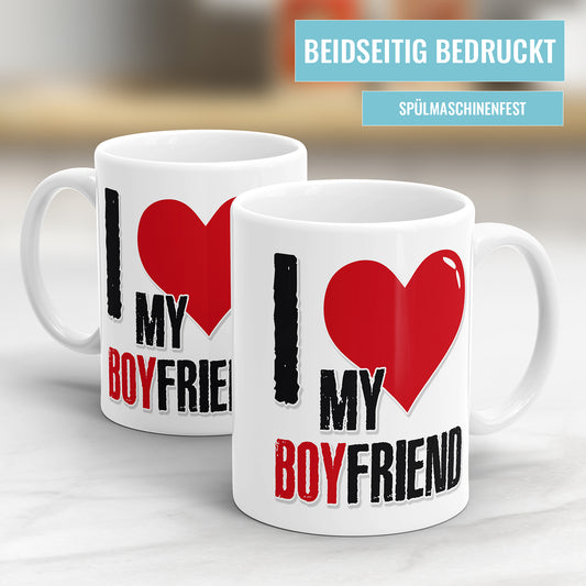 I Love my Boyfriend Ich liebe meinen Freund Tasse - Fulima