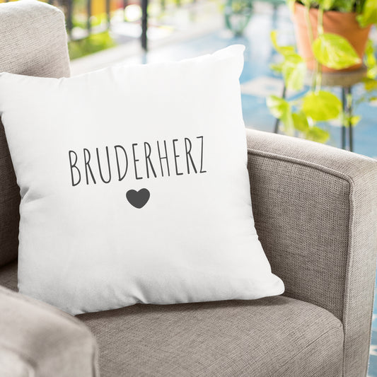 Bruder Kissen - Bruderherz Schriftzug - Geschenk - Fulima